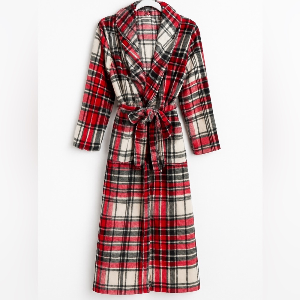 Mythology Red Plaid Ultra Soft Fleece Robe | One Size